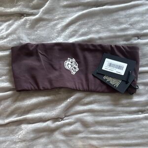 Darc Sport Dark Garnet Bandeau Sports Bra with White Wolf Logo